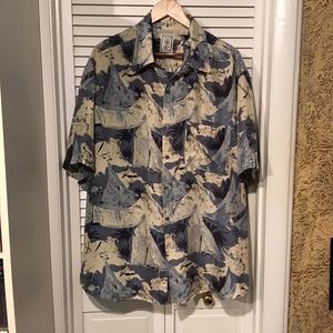 *Vintage* Roundtree & Yorke  XL silk casual shirt